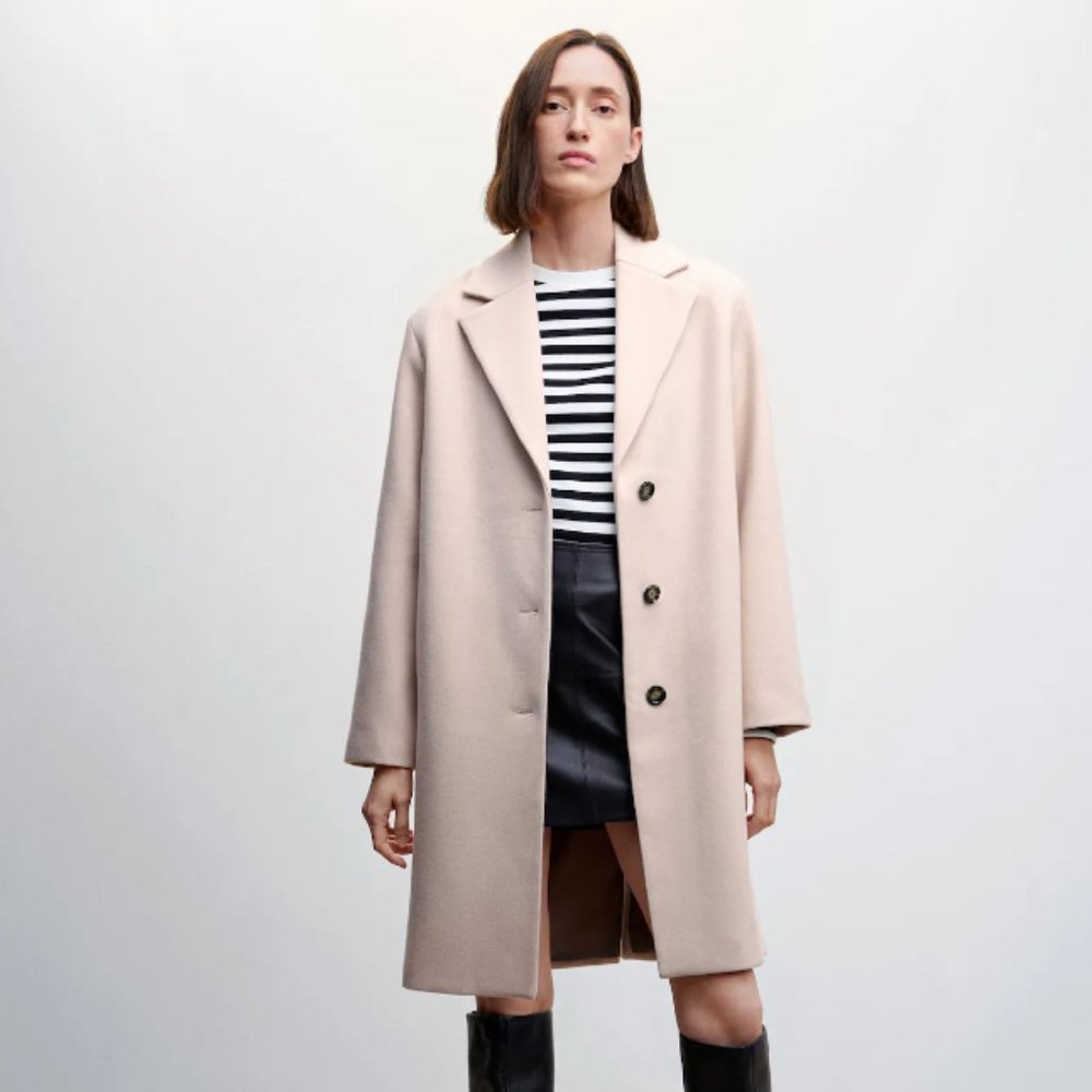 Mango Cream Long Coat
